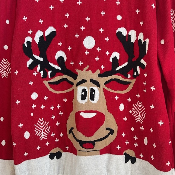 "Ugly" Christmas sweater with Rudolf the Red Nosed Reindeer - Picture 2 of 5